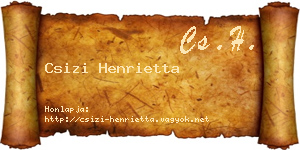 Csizi Henrietta névjegykártya