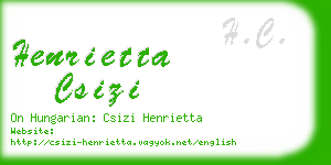 henrietta csizi business card